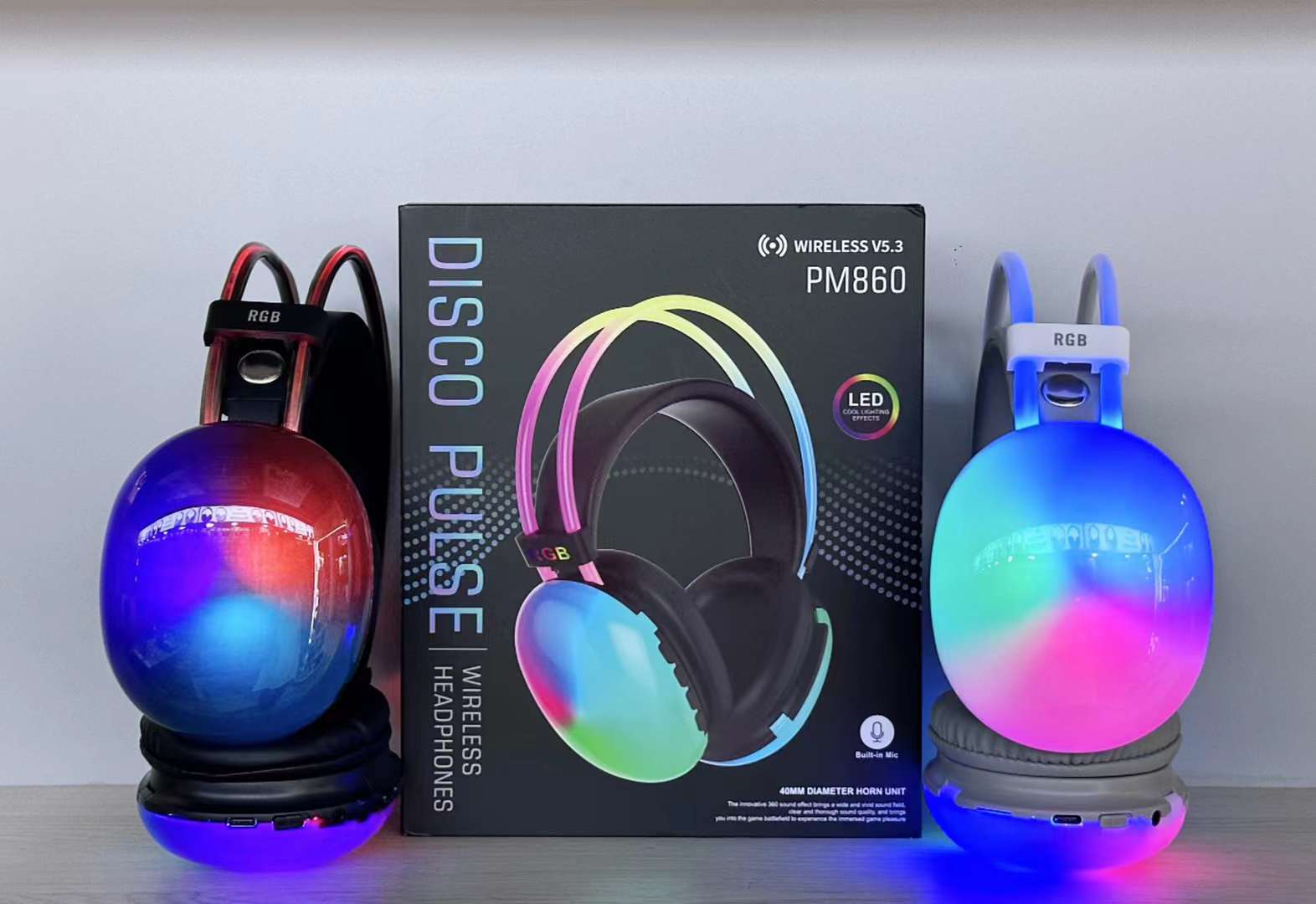 GENZEROX NeonPulse Series | Premium RGB Wireless Over-Ear Headphones