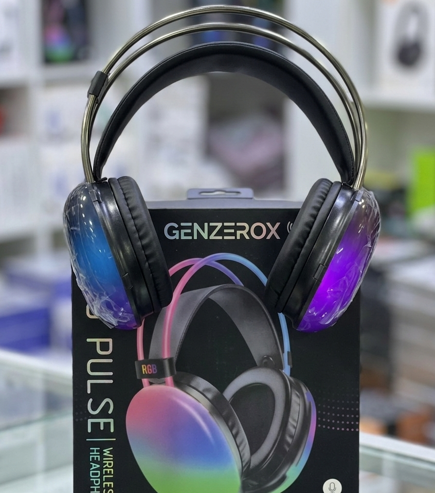 GENZEROX NeonPulse Series | Premium RGB Wireless Over-Ear Headphones